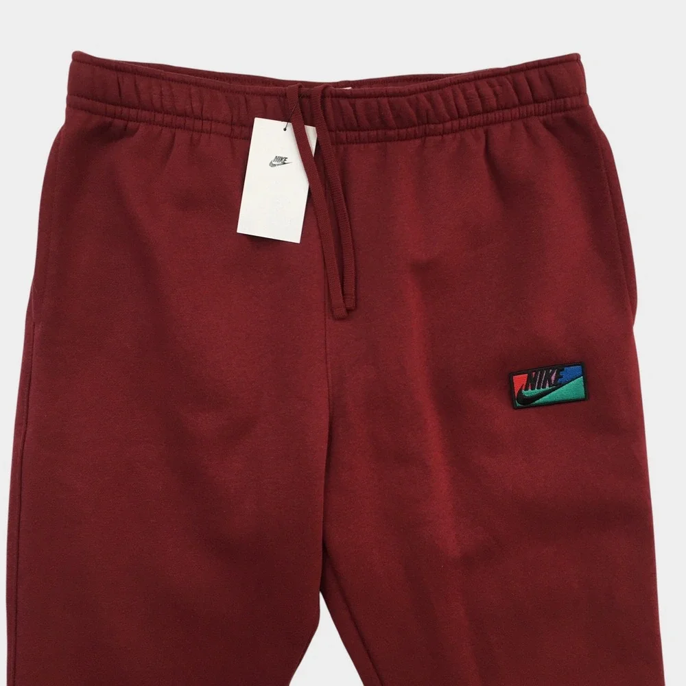 NEW! Nike Mens Club Fleece Tapered Joggers Dark Beetroot Red Sweatpants XL NEW